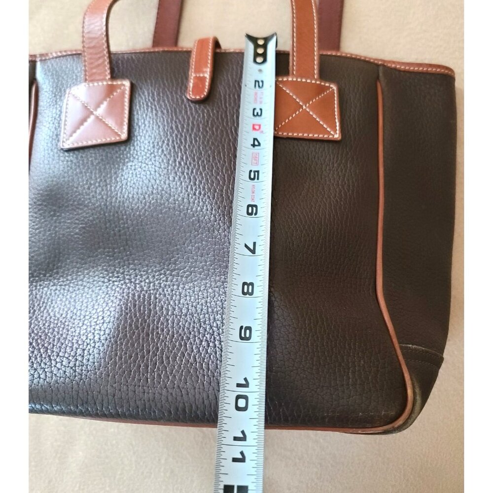Vintage Dooney & Bourke AWL Leather Tote Brown w Buckle Closure Made In USA - Picture 15 of 16